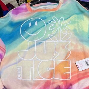 Justice Girls' Tie-Dye Smiley Hoodie - Multicolor Pastels